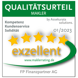 Siegel, Maklerrating "Exzellent", FP Finanzpartner AG